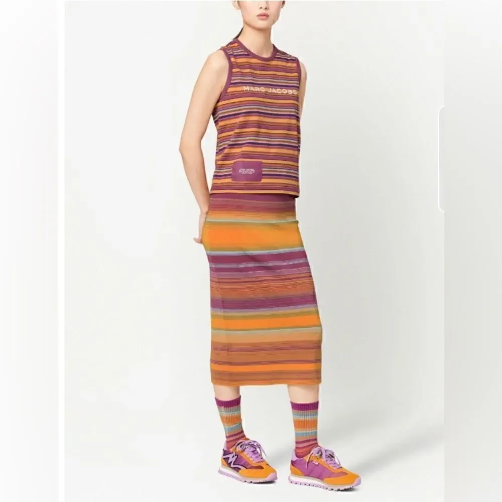 MARC JACOBS HORIZONTAL STRIPES LOGO TANK SIZE LARGE - Picture 8 of 8